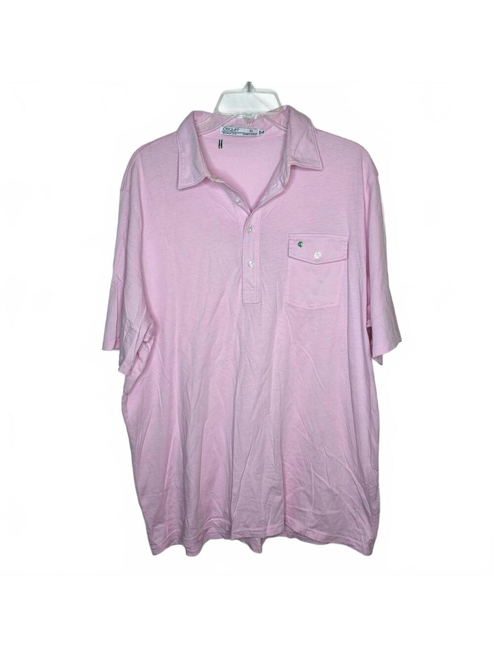 Criquet Men's Organic Cotton Polo Light Pink Size XL Golf Athleisure